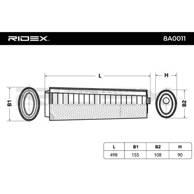 Filtr Powietrza RIDEX 8A0011 8A0011 - foto 2