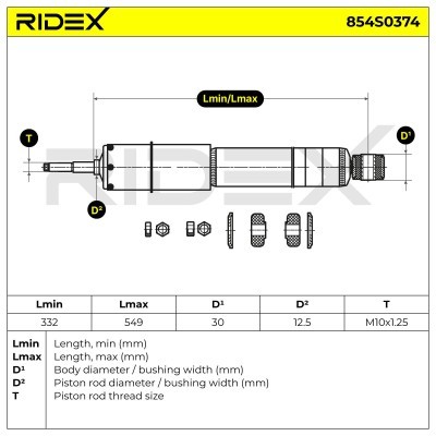 Amortyzator RIDEX 854S0374 854S0374 - foto 3
