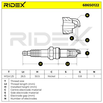 Świeca Zapłonowa RIDEX 686S0122 686S0122 - foto 6