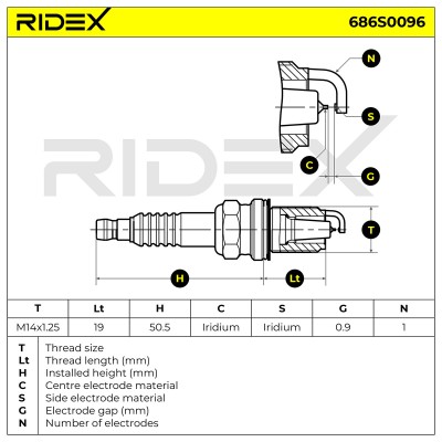 Świeca Zapłonowa RIDEX 686S0096 686S0096 - foto 5