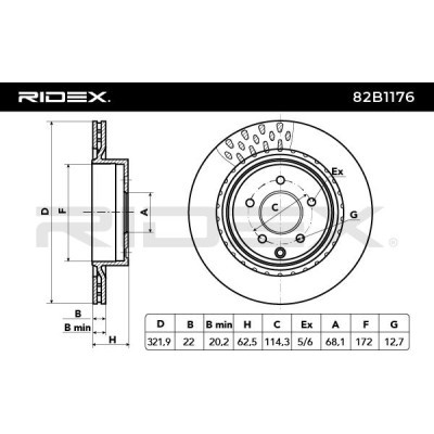 Tarcza hamulcowa RIDEX 82B1176 82B1176 - foto 3