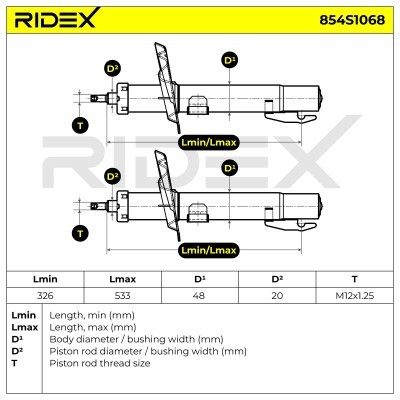 Amortyzator RIDEX 854S1068 854S1068 - foto 5
