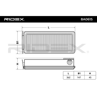 Filtr Powietrza RIDEX 8A0615 8A0615 - foto 5