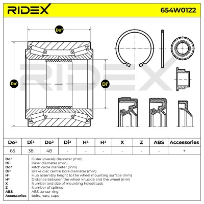 Łożysko Koła RIDEX 654W0122 654W0122 - foto 5