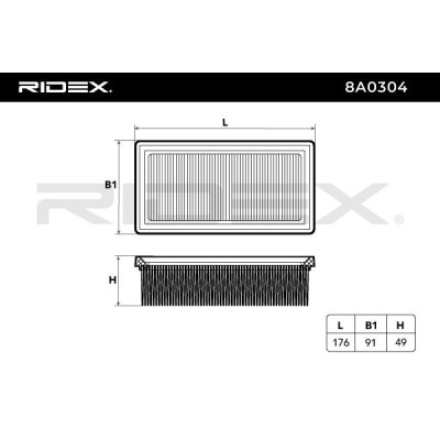 Filtr Powietrza RIDEX 8A0304 8A0304 - foto 5
