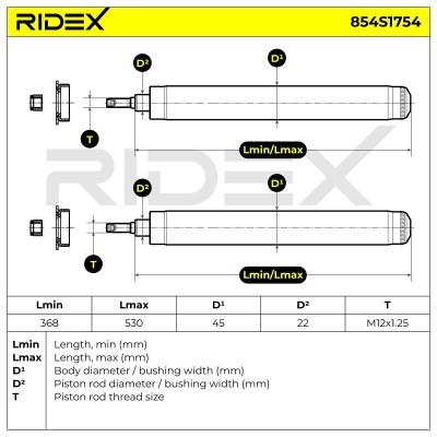 Amortyzator RIDEX 854S1754 854S1754 - foto 4