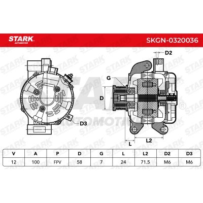 Alternator Stark SKGN-0320036 SKGN-0320036 - foto 6