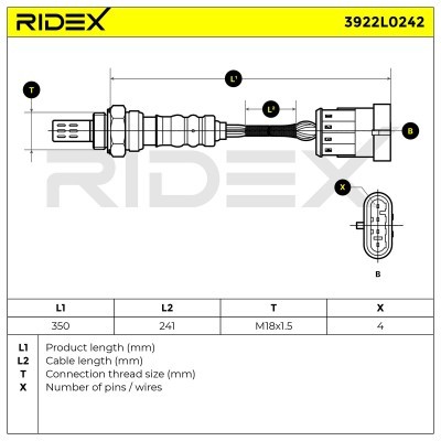 Sonda Lambda RIDEX 3922L0242 3922L0242 - foto 6
