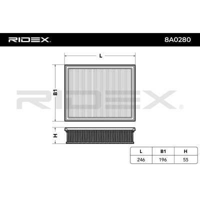 Filtr Powietrza RIDEX 8A0280 8A0280 - foto 3