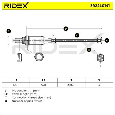 Sonda Lambda RIDEX 3922L0141 3922L0141 - foto 5