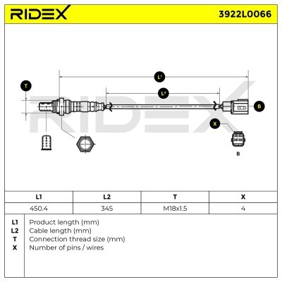 Sonda Lambda RIDEX 3922L0066 3922L0066 - foto 6