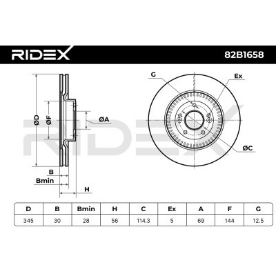 Tarcza hamulcowa RIDEX 82B1658 82B1658 - foto 8