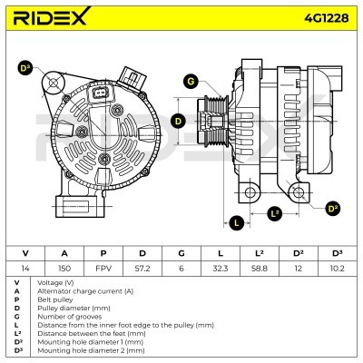 Alternator RIDEX 4G1228 4G1228 - foto 7