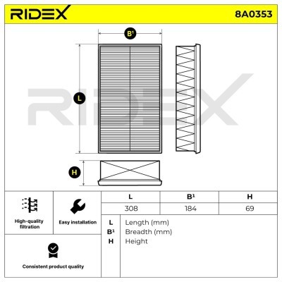 Filtr Powietrza RIDEX 8A0353 8A0353 - foto 4