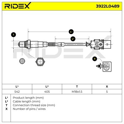 Sonda Lambda RIDEX 3922L0489 3922L0489 - foto 6
