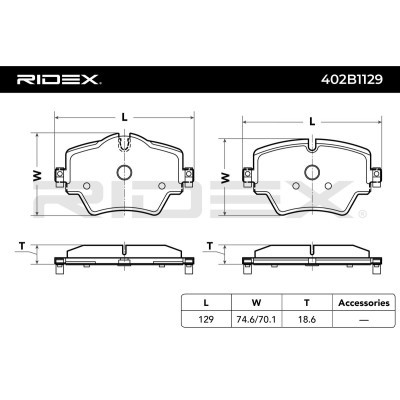 Klocki hamulcowe RIDEX 402B1129 402B1129 - foto 6