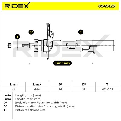 Amortyzator RIDEX 854S1251 854S1251 - foto 8