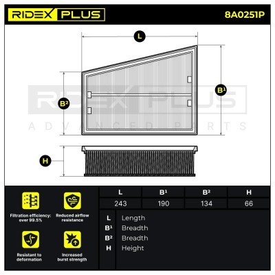 Filtr Powietrza RIDEX 8A0251P 8A0251P - foto 7