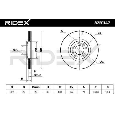 Tarcza hamulcowa RIDEX 82B1147 82B1147 - foto 6