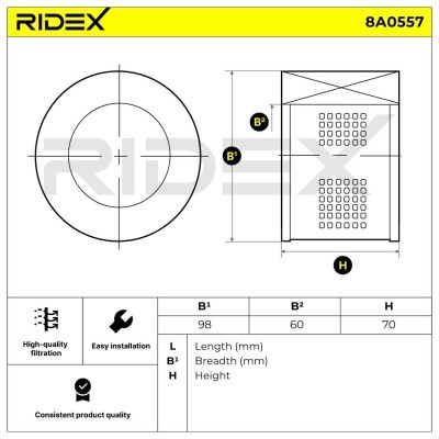 Filtr Powietrza RIDEX 8A0557 8A0557 - foto 5