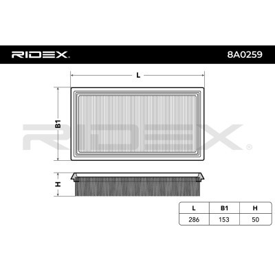 Filtr Powietrza RIDEX 8A0259 8A0259 - foto 3
