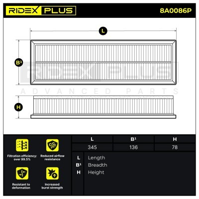 Filtr Powietrza RIDEX 8A0086P 8A0086P - foto 7