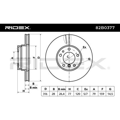 Tarcza hamulcowa RIDEX 82B0377 82B0377 - foto 3
