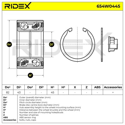 Łożysko Koła RIDEX 654W0445 654W0445 - foto 3