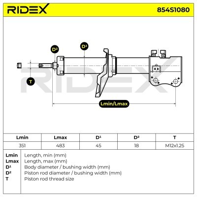 Amortyzator RIDEX 854S1080 854S1080 - foto 5