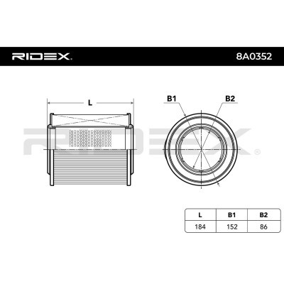 Filtr Powietrza RIDEX 8A0352 8A0352 - foto 7