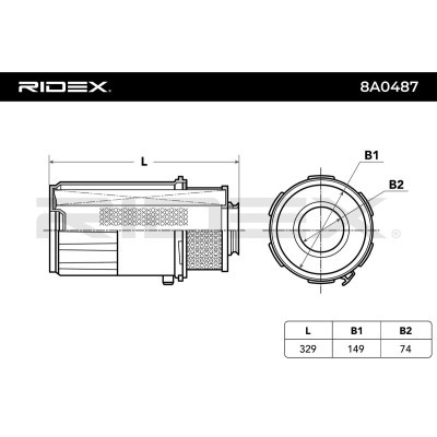 Filtr Powietrza RIDEX 8A0487 8A0487 - foto 3