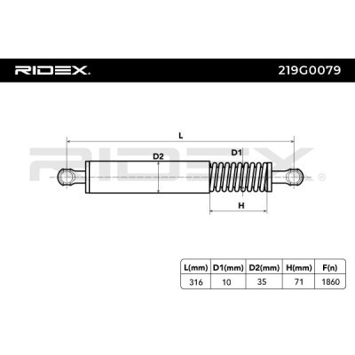 Amortyzator Pokrywy Bagażnika RIDEX 219G0079 219G0079 - foto 6