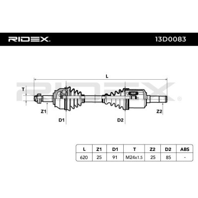 Półoś Napędowa RIDEX 13D0083 13D0083 - foto 9