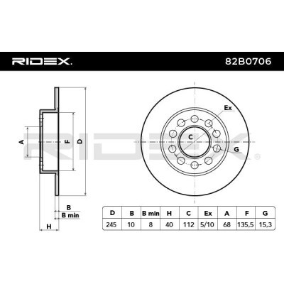 Tarcza hamulcowa RIDEX 82B0706 82B0706 - foto 5