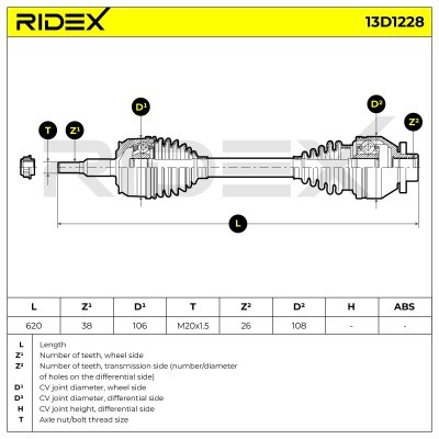 Półoś Napędowa RIDEX 13D1228 13D1228 - foto 11