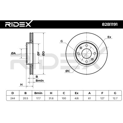 Tarcza hamulcowa RIDEX 82B1191 82B1191 - foto 5