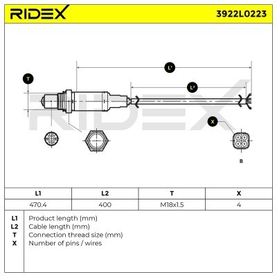 Sonda Lambda RIDEX 3922L0223 3922L0223 - foto 5