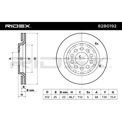Tarcza hamulcowa RIDEX 82B0192 82B0192 - foto 5