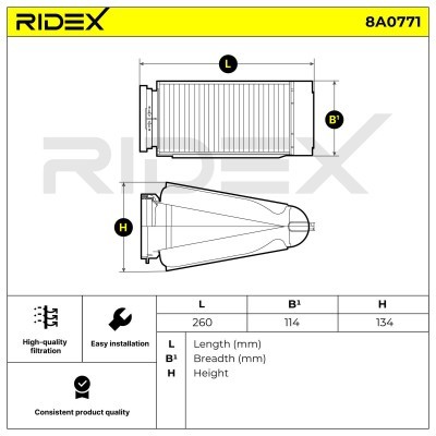 Filtr Powietrza RIDEX 8A0771 8A0771 - foto 6
