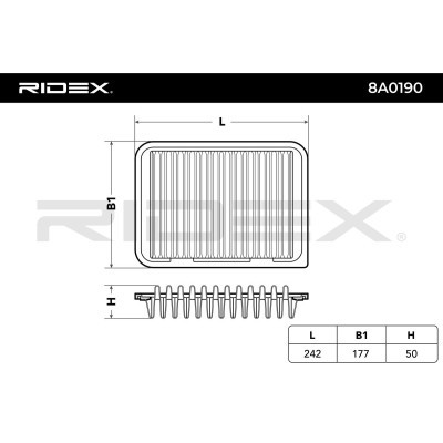 Filtr Powietrza RIDEX 8A0190 8A0190 - foto 3