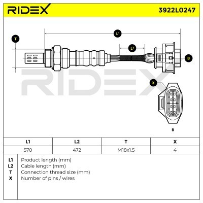 Sonda Lambda RIDEX 3922L0247 3922L0247 - foto 6