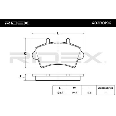 Klocki hamulcowe RIDEX 402B0196 402B0196 - foto 3