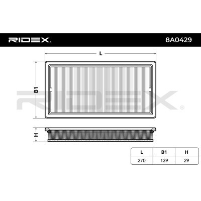Filtr Powietrza RIDEX 8A0429 8A0429 - foto 6