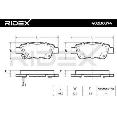 Klocki hamulcowe RIDEX 402B0374 402B0374 - foto 5
