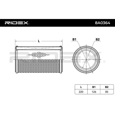 Filtr Powietrza RIDEX 8A0364 8A0364 - foto 9