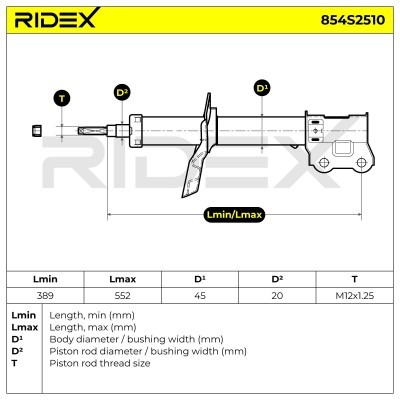 Amortyzator RIDEX 854S2510 854S2510 - foto 8