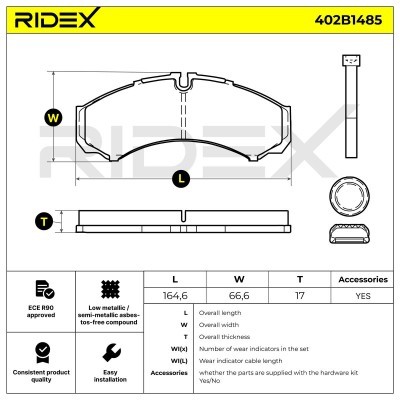 Klocki hamulcowe RIDEX 402B1485 402B1485 - foto 5