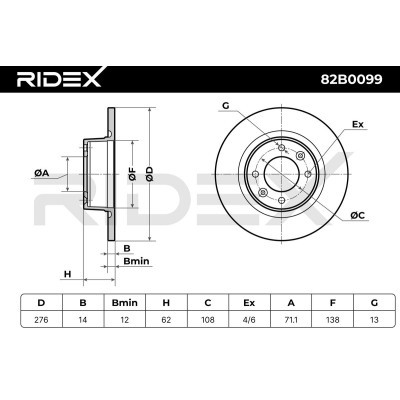 Tarcza hamulcowa RIDEX 82B0099 82B0099 - foto 7