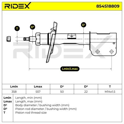 Amortyzator RIDEX 854S18809 854S18809 - foto 8