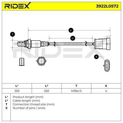 Sonda Lambda RIDEX 3922L0572 3922L0572 - foto 6